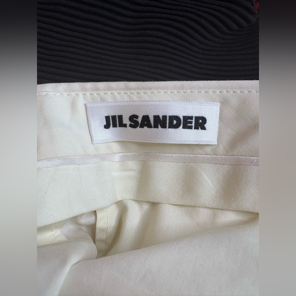 Jil Sander Cropped Cotton Straight Leg Pants - Butter - Size 38 - Picture 7 of 12